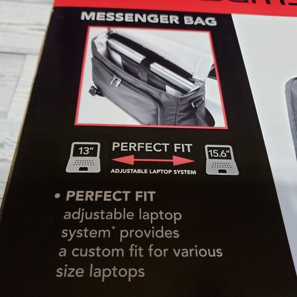 NWT Samsonite Perfect Fit Laptop Computer Messenger Travel Bag Black - Picture 14 of 16